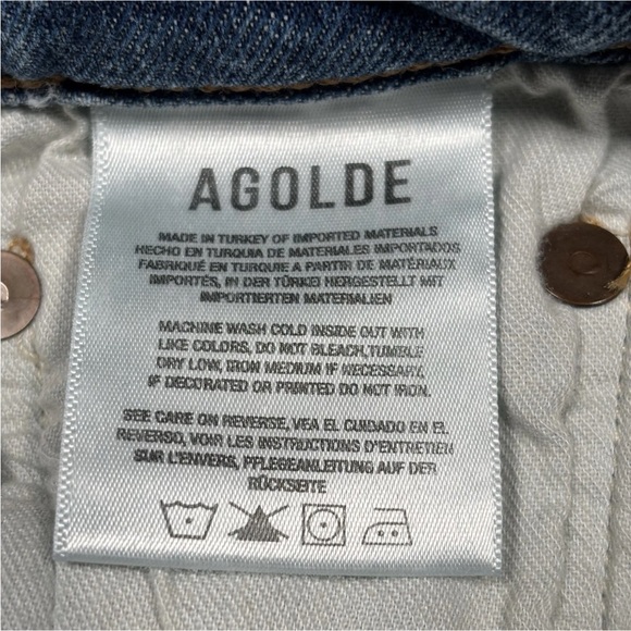 Agolde Nico Button Fly Jeans Women’s 26 Blue Denim Stretch Medium Wash A093-1370 - Picture 8 of 11